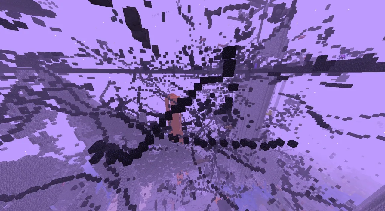 Floating obsidian over spawn